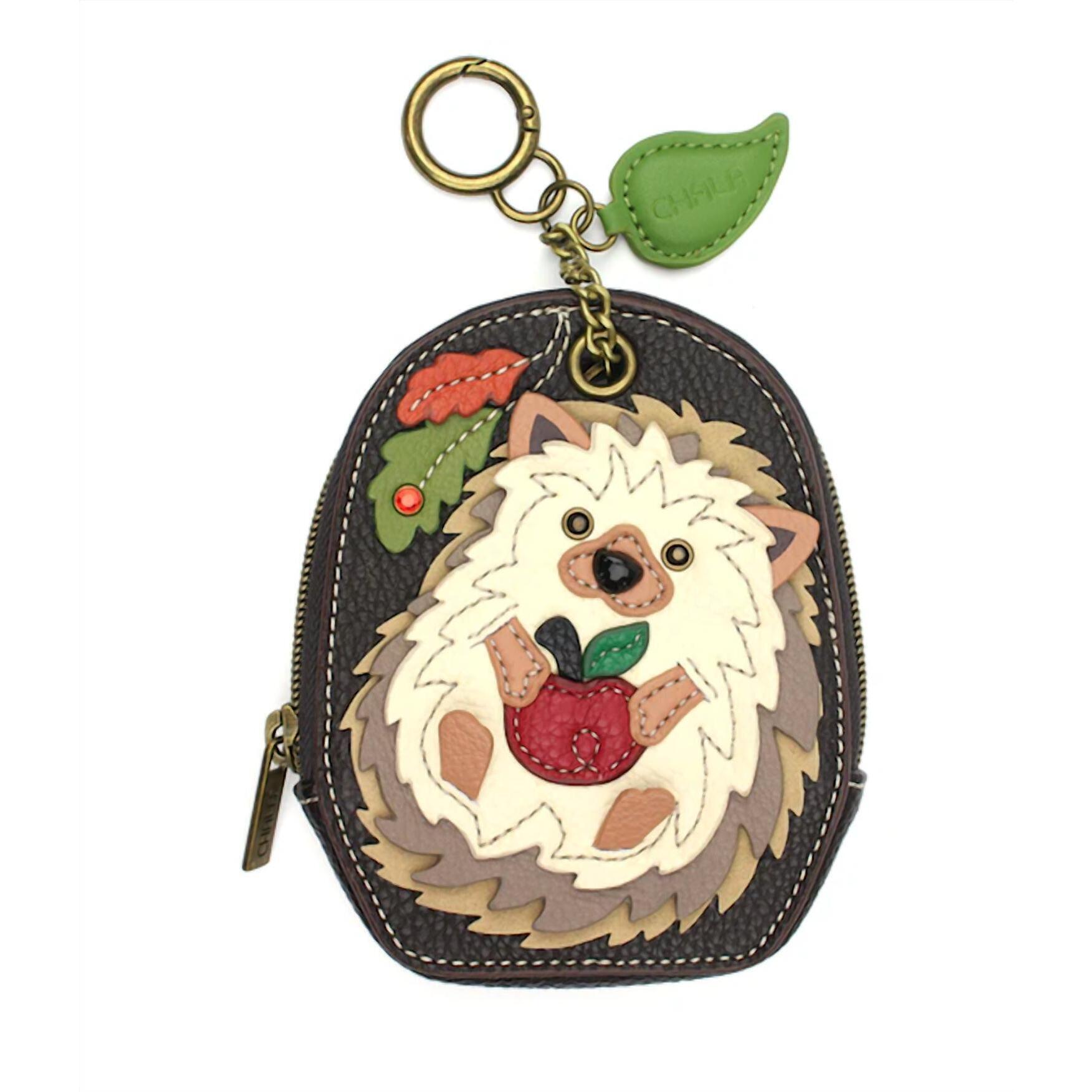 New Chala Women's Hedgehog Mini Coin Purse Keychain In Brown